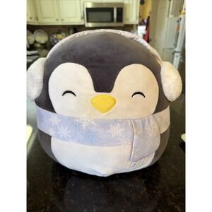 Squishmallows 12" Luna The Penguin with Snowflake Scarf 2021 Stuffed Plushie